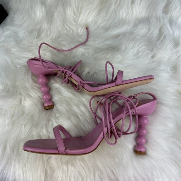 LPA Mel Lace Up Sandal in Pink - Picture 6 of 8